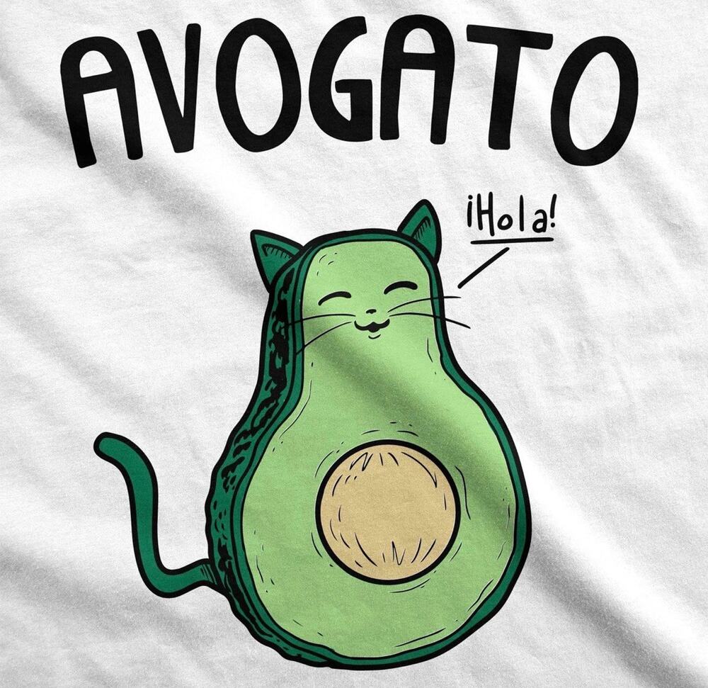 NWT Crazy Dog T Shirt Avogato Size Large Cat Avocado White